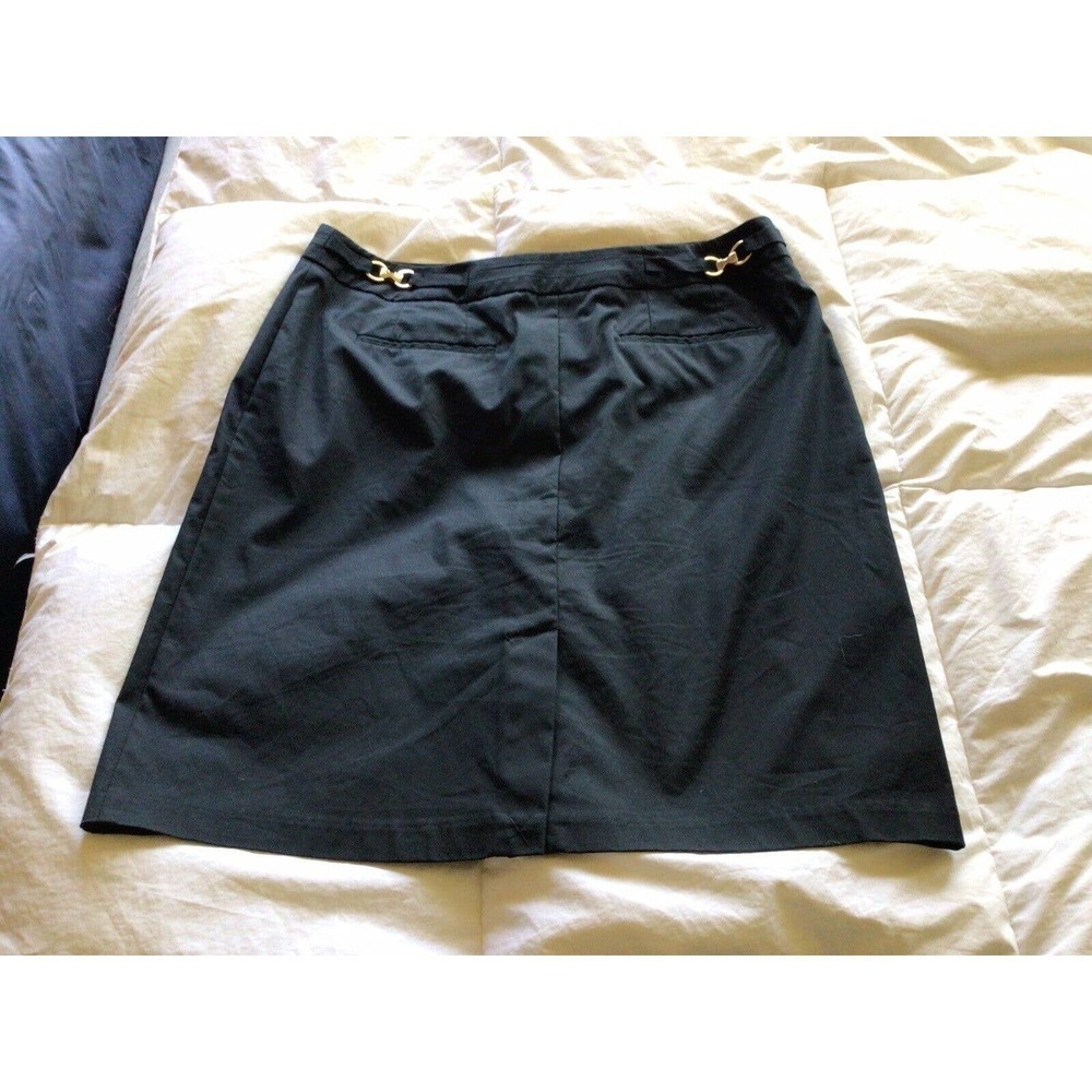 New York Company Stretch Skirt Sz10 Black Gold Hardware Used